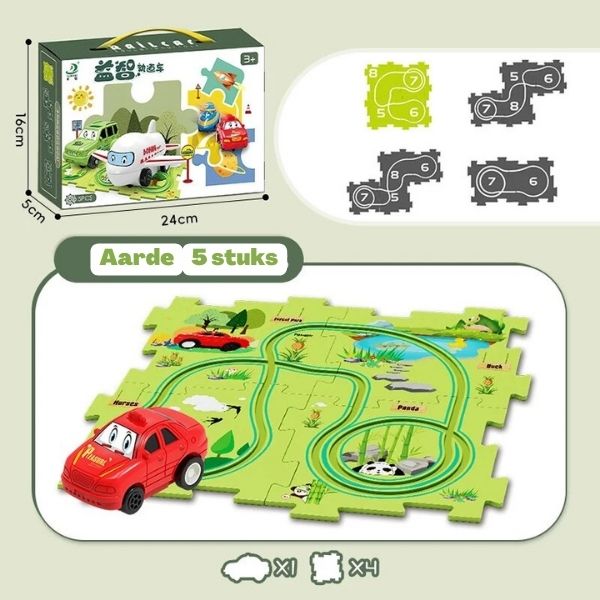 RacePuzzle™ Puzzelset | Educatief Speelgoed - Urenlang Creatief Speelplezier - Makkelijk Overal Mee Te Nemen - Ideaal als Cadeau