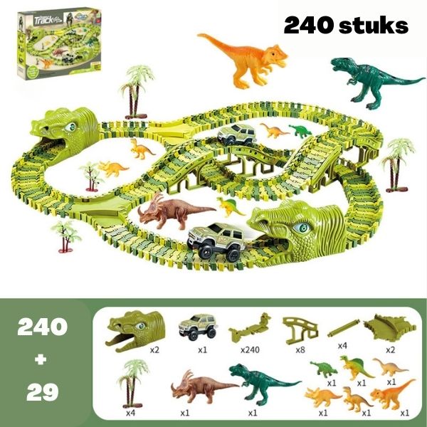 DinoPlay™ - Dinosaurus Speelgoedset | Met 360-graden Baan - Interactief en Avontuurlijk - Stimuleert de Creativiteit en het Denkvermogen - Urenlang Speelplezier - Geschikt voor Jongens en Meisjes