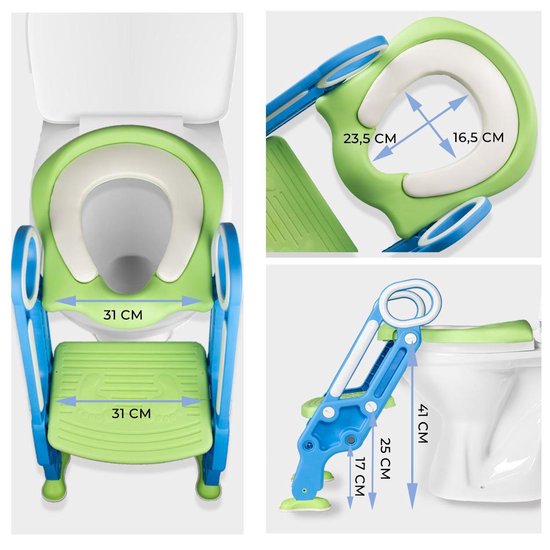 Potty™ - Kinder Toilettrainer met Trapje | WC Verkleiner | Opvouwbaar - Makkelijk Opbergen - Anti-slip