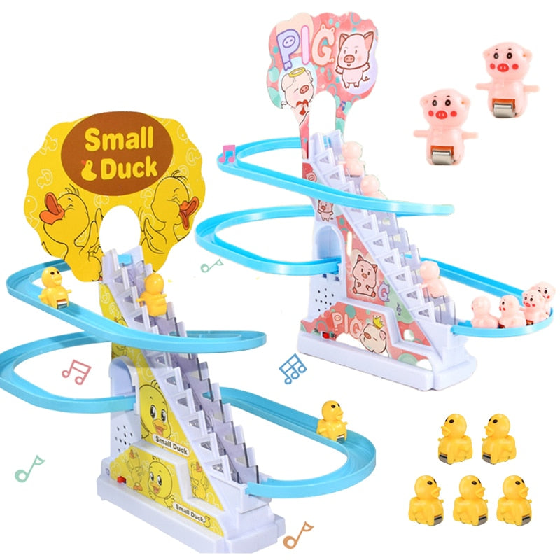 DuckStack™ - Speelgoedset | Met Klimmende Diertjes- Glijbaan - Urenlang speelplezier - Geschikt voor binnen en buiten